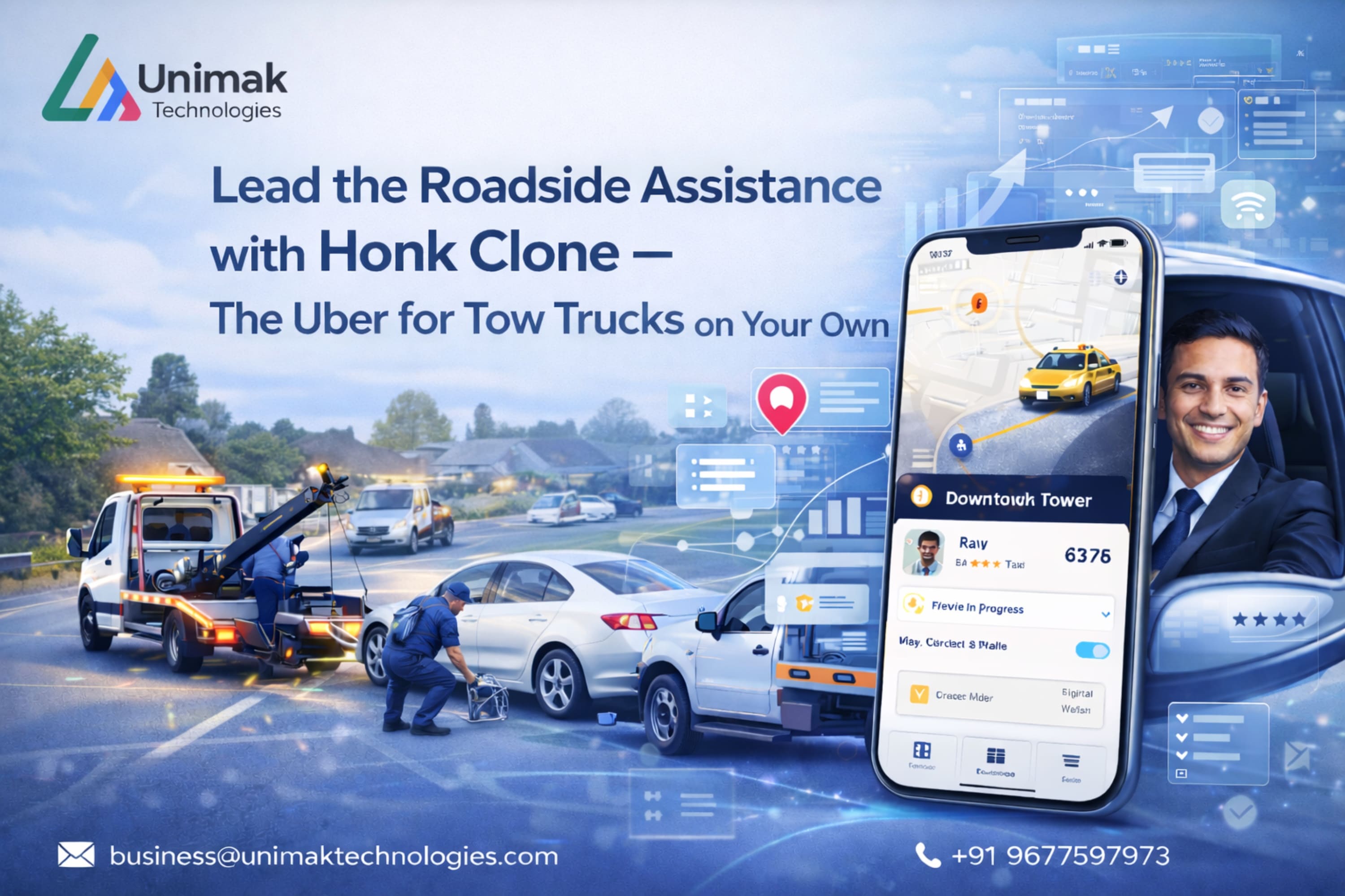 Launch Your Honk Clone - Uber for Tow Trucks with Unimak Technologies