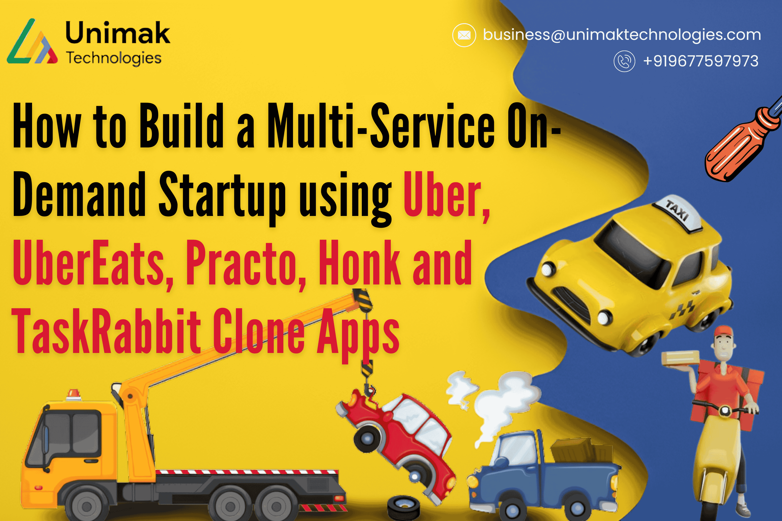 Uber, UberEats, Practo, Honk and TaskRabbit Clone Apps