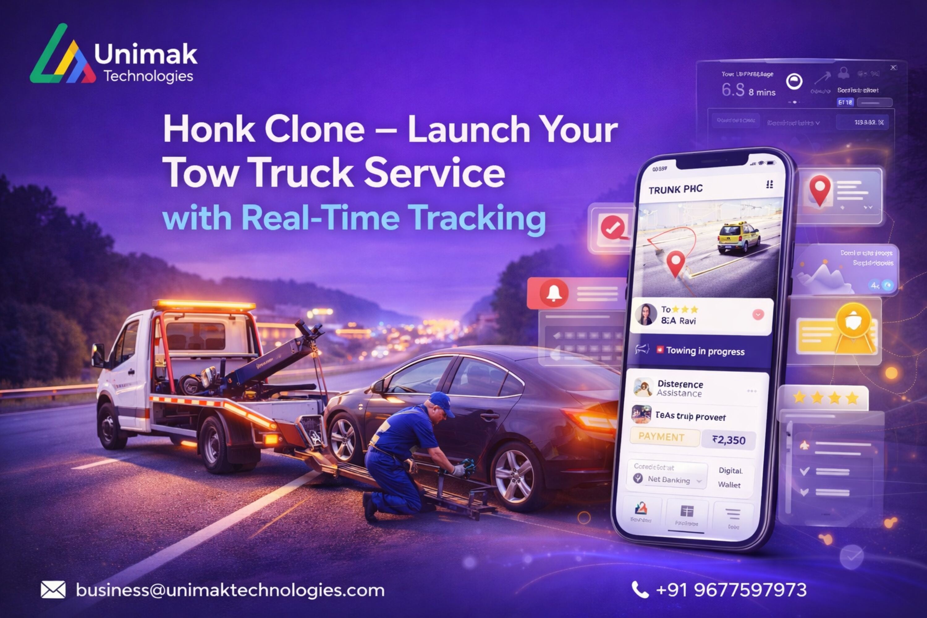 Launch Your Tow Truck Service with Real Time Tracking